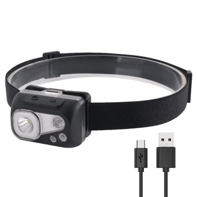 Lightweight Handsfree LED Headlamp Outdoor Waterproof Motion Sensor Camping LED head lamp Rechargeable LED headlight Torch