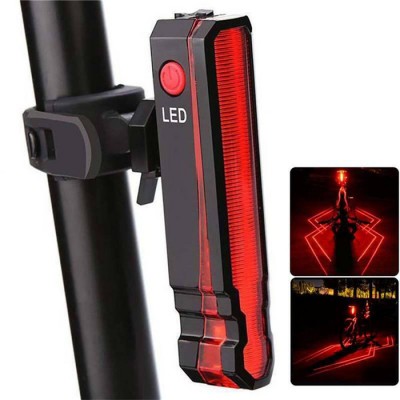 Waterproof Mountain Bike Cycling Lights 5 LED 2 Laser bike Taillight USB Rechargeable Safety Warning Bicycle Rear Tail Light