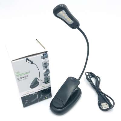 Newest Amazon Hotsales Portable USB Rechargeable Flexible Snake Music Stand Light Clip Folding Led Book Reading Lamp