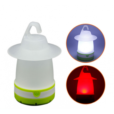 Multi-function Portable Hanging LED Camping Tent Light Outdoor Fishing Hiking Lantern Lamp with Red warning light